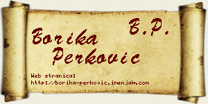 Borika Perković vizit kartica